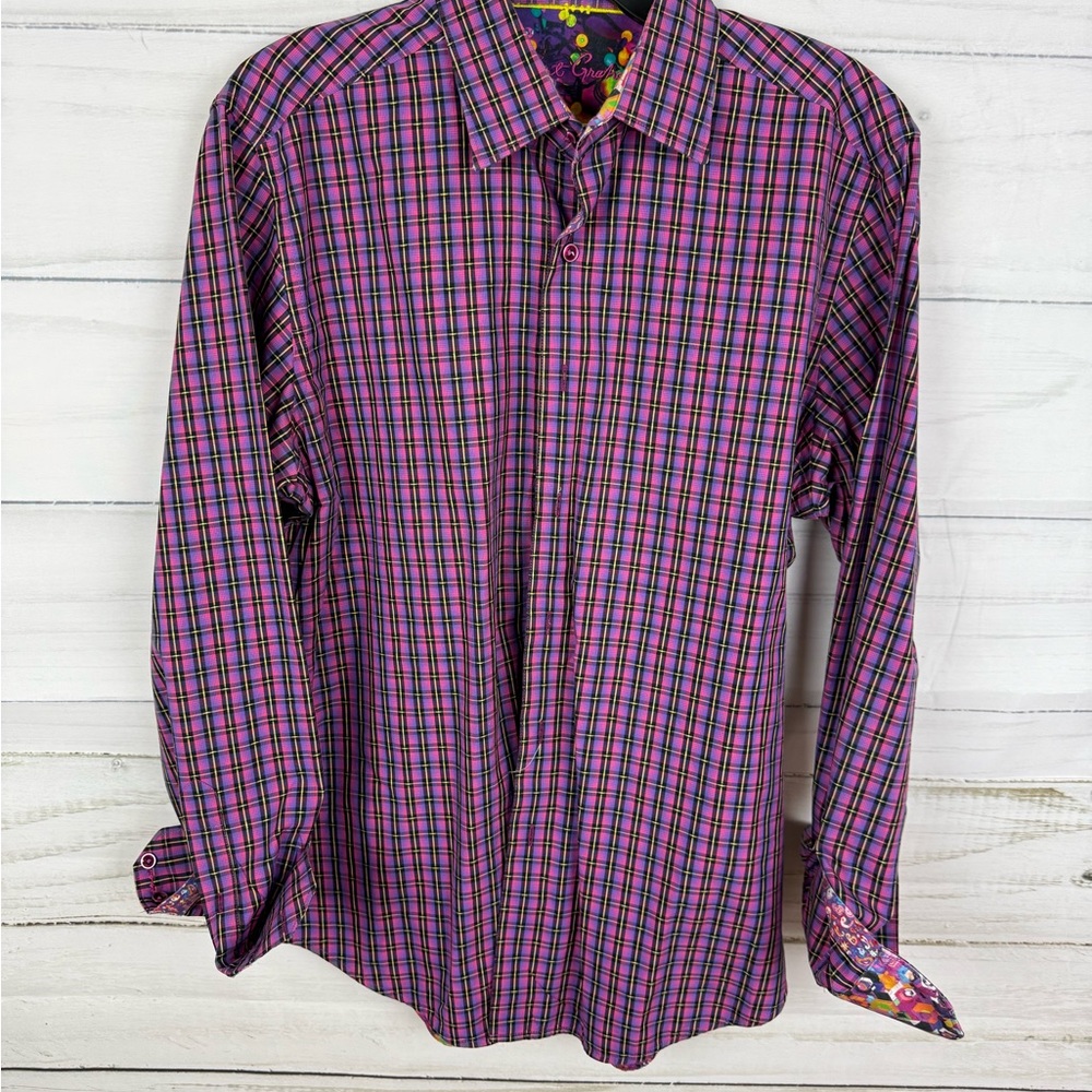 Robert Graham Purple Plaid Long Sleeve Button-Down Shirt - Classic Fit
